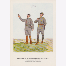 WÜRTTEMBERG 1914-1918 Neuformationen Württembergische Uniformtafel Gr.1/Nr.389