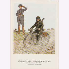 Uniformtafel Gr.1/Nr.392: W&Uuml;RTTEMBERG. 1914-1918 Neuformationen W&uuml;rttembergische Kraftfahrtruppe