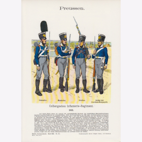 Uniformtafel Gr.4/Nr.3: PREUSSEN 1811. Colbergsches Infanterie-Regiment