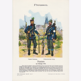 Uniformtafel Gr.4/Nr.14: PREUSSEN 1864. Pioniere im Feldzuge