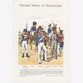 Uniformtafel Gr.4/Nr.22 VEREINIGTE STAATEN VON NORD-AMERIKA 1802-1810  Infanter