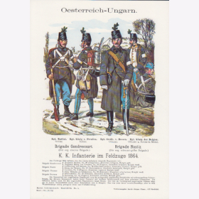 Uniformtafel Gr.4/Nr.32: OESTERREICH-UNGARN 1864. K.K. Infanterie im Felzuge