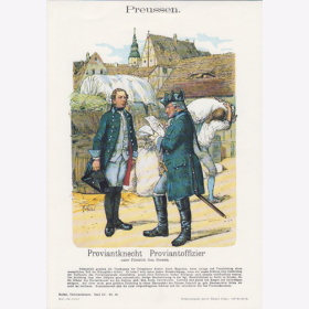 Uniformtafel Gr.4/Nr.41: PREUSSEN Proviantknecht Proviantoffizier unter Friedrich dem Grossen
