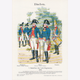 Uniformtafel Gr.4/Nr.57: BADEN 1802. 1. Bataillon des Leib-Regiments