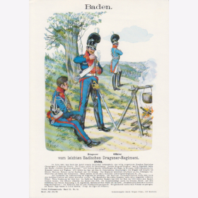 Uniformtafel Gr.4/Nr.59: BADEN 1809. Offizier vom leichten Badischen Dragoner-Regiment