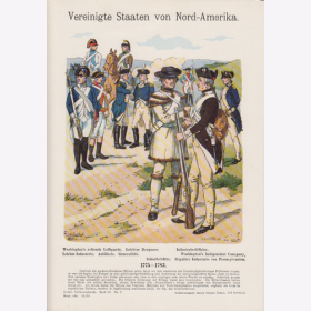 Uniformtafel Gr.4/Nr. 61: VEREINIGTE STAATEN VON NORD-AMERIKA 1725-1783 Washington`s reitende Leibgarde