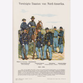 Uniformtafel Gr.4/Nr. 62: VEREINIGTE STAATEN VON NORD-AMERIKA 1858-1870 Offizier im Ueberzieher