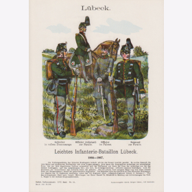 Uniformtafel Gr.4/Nr. 66: L&Uuml;BECK 1864-1867 Leiches Infanterie-Bataillon L&uuml;beck
