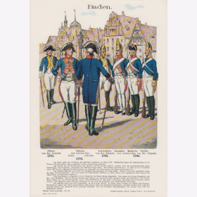 Uniformtafel Gr.4/Nr. 72: BADEN 1790-1793 Offizier vom Bataillon Erbprinz