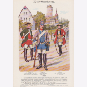 Uniformtafel Gr.4/Nr. 73: KUR-SACHSEN 1756. Korporal vom Dragoner-Reggiment Prinz Karl