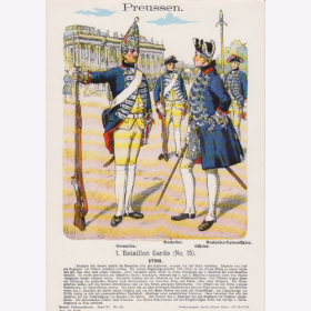 Uniformtafel Gr.4/Nr. 78: PREUSSEN 1786. 1. Bataillon Garde (No. 15)