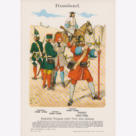 Uniformtafel Gr.4/Nr. 81: RUSSLAND 1700-1732 Russische Truppen unter Peter dem Grossen