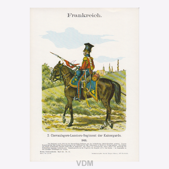 Uniformtafel Gr.4/Nr.40 Lancier-Regiment der Kaiser-Gar FRANKREICH 1810-1814 1