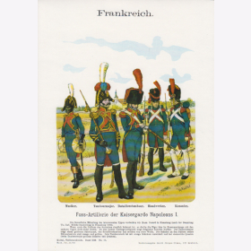 Uniformtafel Gr.4/Nr. 99: FRANKREICH Fuss-Artillerie der Kaisergarde Napoleons I.