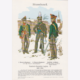 Uniformtafel Gr.4/Nr. 105:  RUSSLAND 1812-1814 Russisch-Deutsche Legion II.