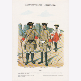 Uniformtafel Gr.4/Nr. 106: OESTERREICH-UNGARN 1762. Deutsches Artillerie-Corps