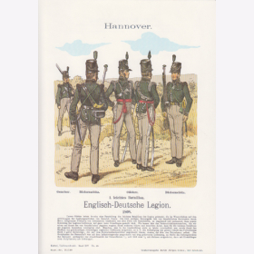 Uniformtafel Gr.4/Nr. 119: HANNOVER 1806. 1.  leichtes Bataillon der Englisch-Deutsche Legion