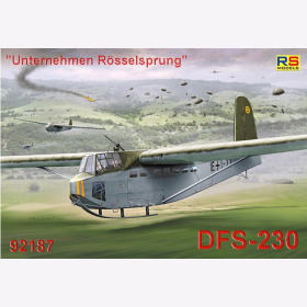 DFS 230 Luftwaffe Glider Lastensegler &quot;Unternehmen R&ouml;sselsprung&quot;, RS Models, 1:72, (92187)