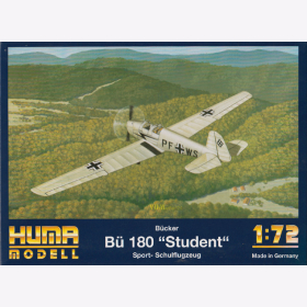 B&uuml;cker B&uuml; 180 &quot;Student&quot; Sport- / Schulflugzeug 1:72 Huma Modell 3008