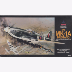 MK-1A Mustang RAF Allison Engine Powered Recon/Fighter 20mm Cannon Armed, 1:48 Accurate Miniatures 3410