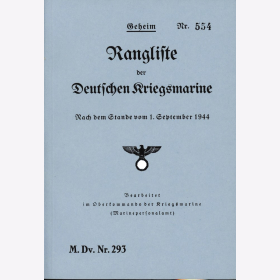 Rangliste Deutschen Kriegsmarine - GEHEIM - Stand 1.9.1944 Oberkommando