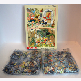 Je 1000 Teile Nostalgische Puzzle 2 Stück Ri Ra Rutsch Kasperl Zauberer 