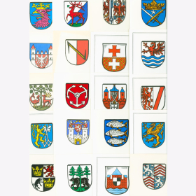 Postkarten farbig Wappen mittel- &amp; ostdeutscher St&auml;dte Set 1/IV/1-22