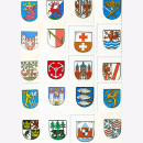Postkarten farbig Wappen mittel- & ostdeutscher Städte...