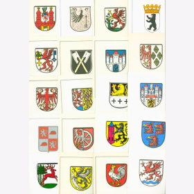 Postkarten farbig Wappen mittel- &amp; ostdeutscher St&auml;dte Set 2/IV/24-44