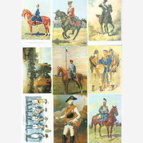 Postkarten farbige Reproduktionen Militär Set 2/III/12-23