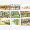 Postkarten farbige Reproduktionen Milit&auml;r Set...