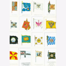Postkarten mehrfarbige Fahnen &amp; Standarte Set 1/I/1-17 