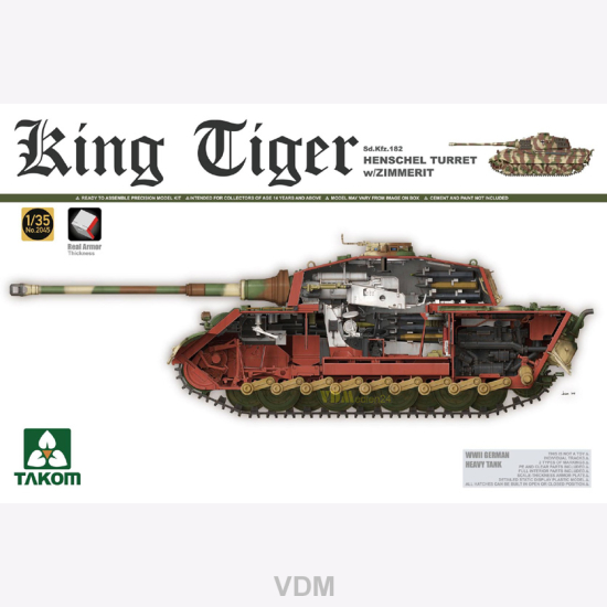 King Tiger Sd Kfz 182 Henschel Turret W Zimmerit Takom 2045 Massstab 1 35 Modellbau Konigstiger 2 Weltkrieg
