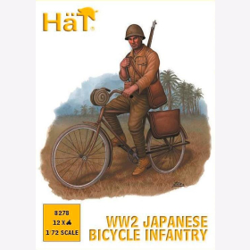 WWII Japanische Infanterie auf Fahrrad / WW2 Japanese Bicycle Infantry 1:72 H&auml;T 8278