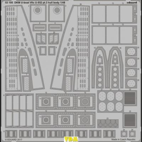 1:48 Eduard 53195 &Auml;tzteile DKM U-Boat VIIc U-552 pt. 3 - Hull Body 1/48