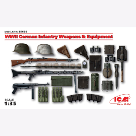 WWII Waffen und Ausr&uuml;stungen, Deutsche Infanterie / German Infantry Weapons &amp; Equipment 1:35 ICM 35638