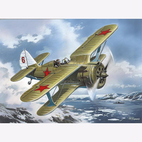 I-153 &quot;Chaika&quot; WWII Soviet Biplane Fighter 1:48 ICM 48095