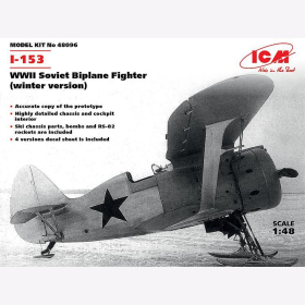 I-153 (winter version) WWII Soviet Biplane Fighter 1:48 ICM 48096