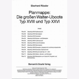 R&ouml;ssler - Planmappe: Die gro&szlig;en Walter-Uboote Typ XVIII und Typ XXVI Planrolle Modellbau