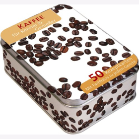 Rezeptbox Kaffee Metalbox Aufbewahrungsdose F&uuml;r Kenner &amp; Geniesser 50 Rezeptkarten Farbfotos Gericht