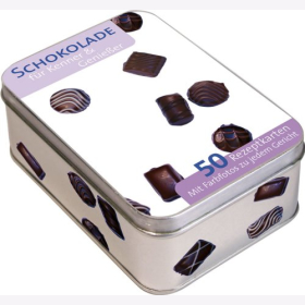 Rezeptbox Schokolade Metalbox Aufbewahrungsdose 50 Rezeptkarten F&uuml;r Kenner &amp; Geniesser Kochbuch Rezepte