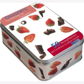 Rezeptbox Desserts Metalbox Aufbewahrungsdose 50 Rezeptkarten F&uuml;r Kenner &amp; Genie&szlig;er Kochbuch Rezepte
