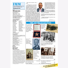 IMM 188 Das aktuelle Magazin f&uuml;r Orden Militaria und Milit&auml;rgeschichte Cholmschild Ritterkreuz T&uuml;rkische Kriegsmedaille