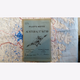 Pilots Notes Auster 6 T7 T10 Command Air Council 2nd Edition 1958