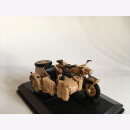 BMW B-R75 1941 Africa Korps Rommel Motorrad Gespann Cararama Modell 1:43 Wehrmacht