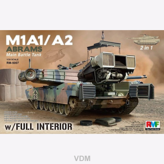 M1a1 A2 Abrams Main Battle Tank W Full Interior Rye Field Model Rm 5007 1 35