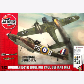 Dornier Do17z Boulton Paul Defiant Mk.I Dogfight Doubles Airfix A50170 1:72 Inklusive Farben, Pinsel und Klebstoff