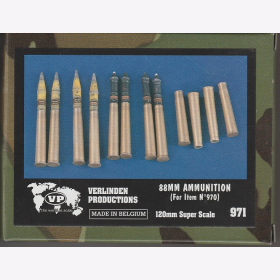 88mm Ammunition (For Item N&deg;970) Verlinden 971 Super Scale 120mm 1:16
