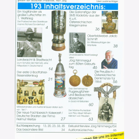 IMM 193 Das aktuelle Magazin Orden Militaria Milit&auml;rgeschichte Thorbecher Landwacht 
