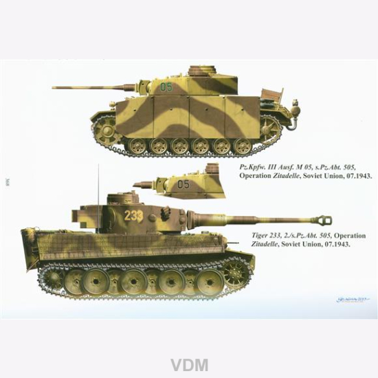 Aufkleber Sticker sPzAbt 505 Ritter Schwere Panzer Abteilung 10x6cm #A4292